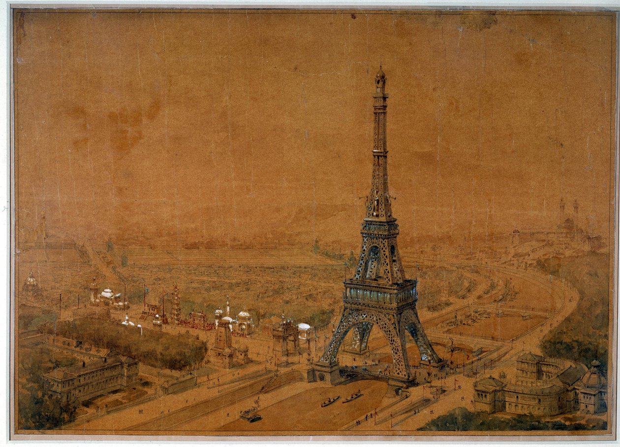 Projet de la Tour Eiffel pour le concours de 1886 refusé pour l
