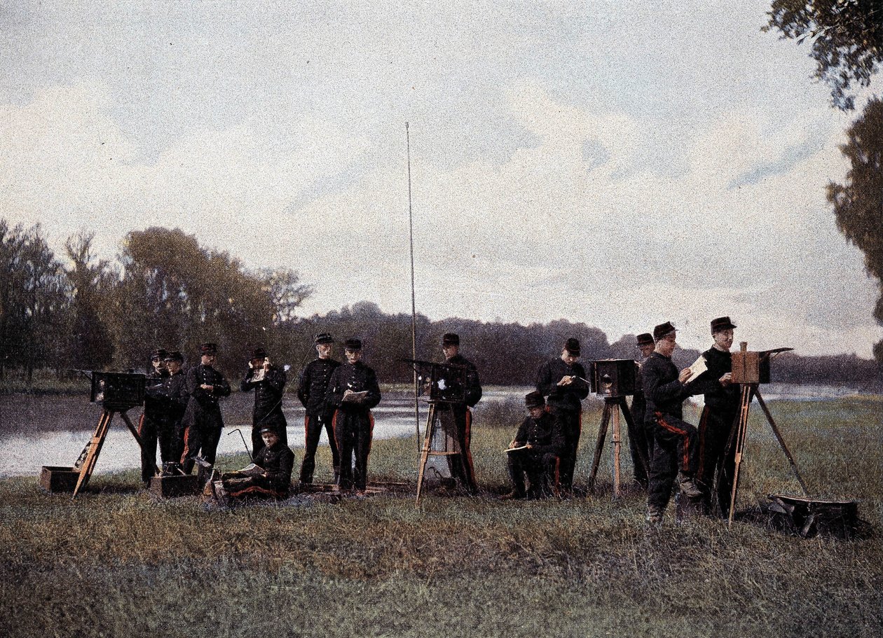 Télégraphie électrique et optique - Album militaire - French School
