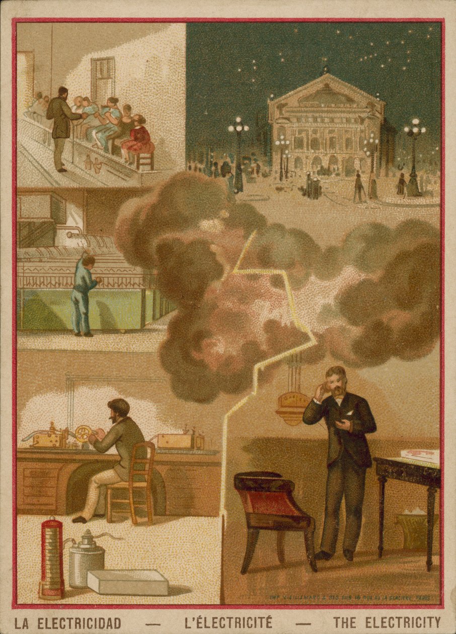 Électricité (chromolitho) - French School