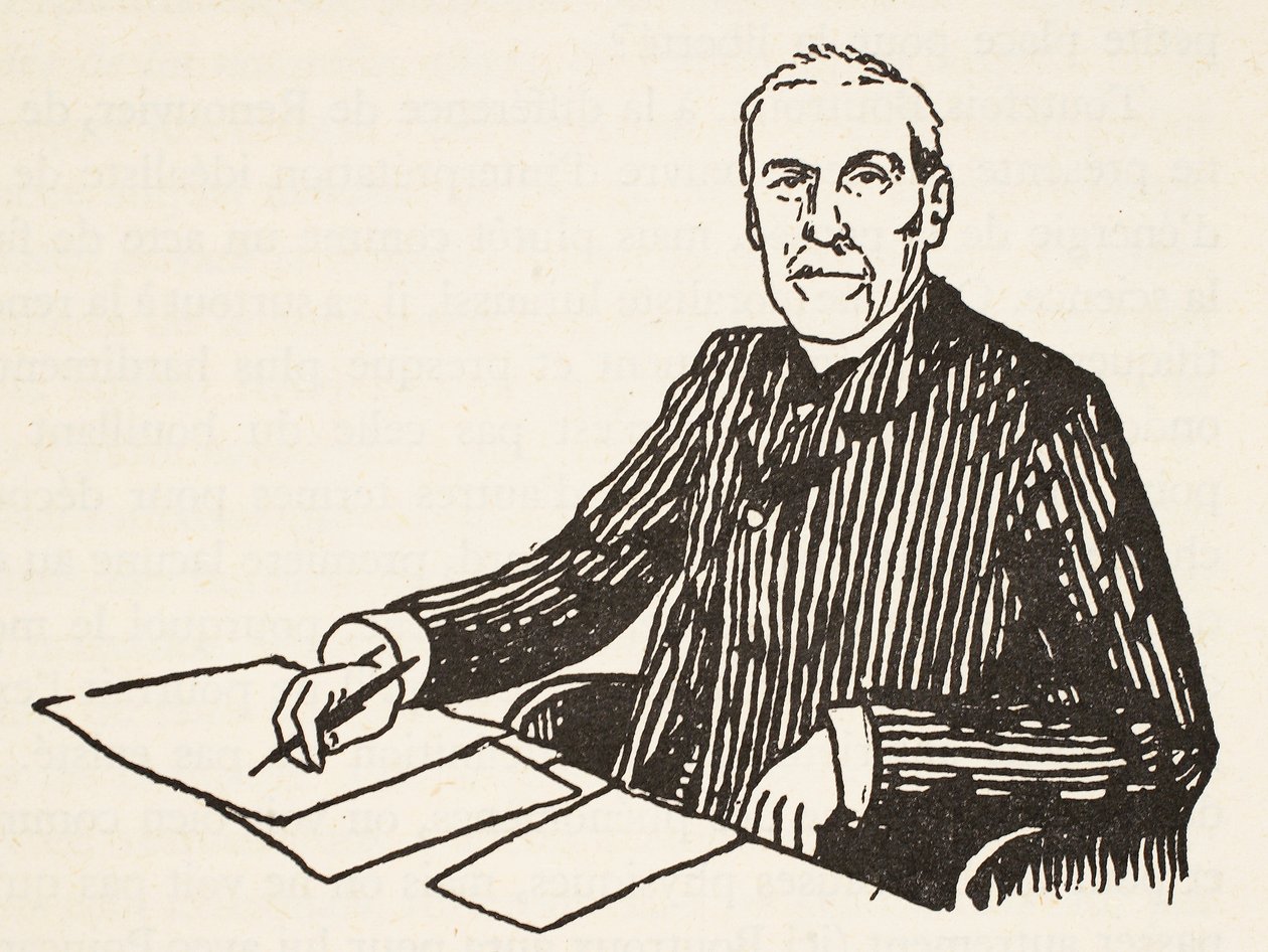 Émile Boutroux, copie par Boris Mestchersky, illustration de Histoire de la Nation Française, Sciences, Volumes I & II, par Gabriel Hanotaux, 1924 - French School