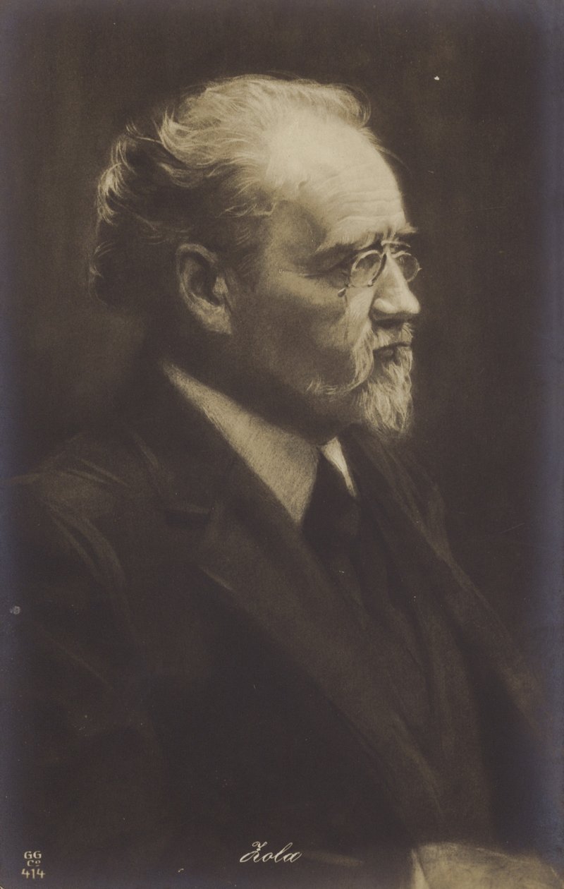 Emile Zola (1840-1902), romancier, journaliste et dramaturge français (litho) - French School