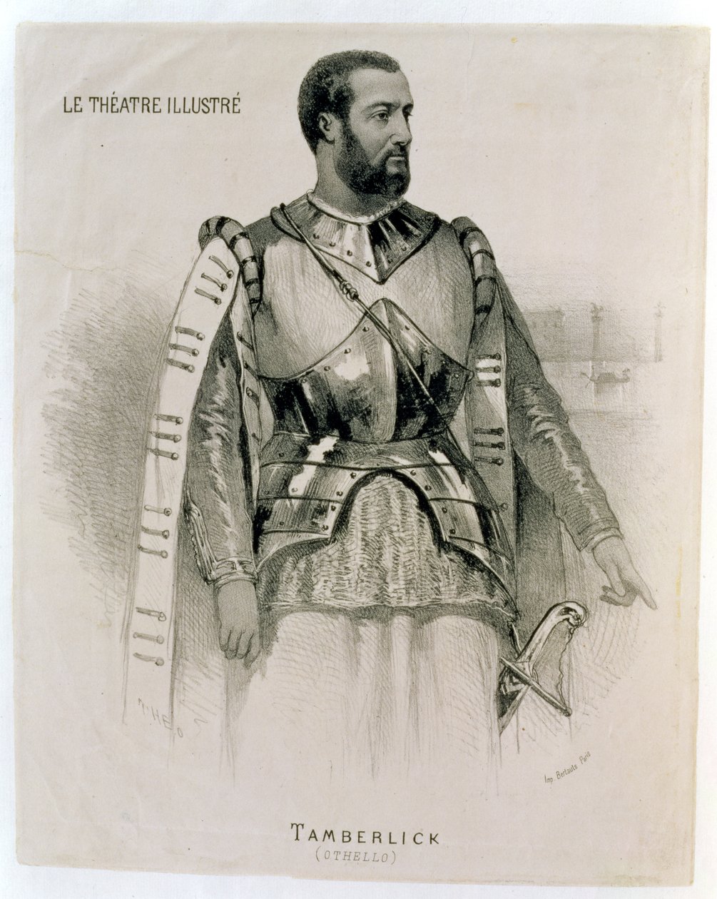 Enrico Tamberlick en Othello, de The Illustrated Theatre - French School