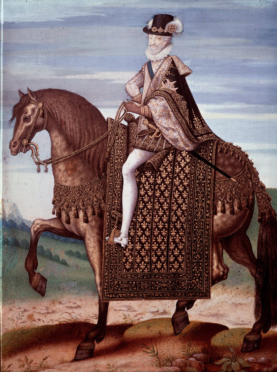 Portrait équestre de Henri IV (1553-1610) Roi de France - French School