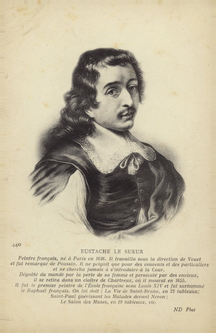 Eustache Le Sueur, peintre français (lithographie) - French School