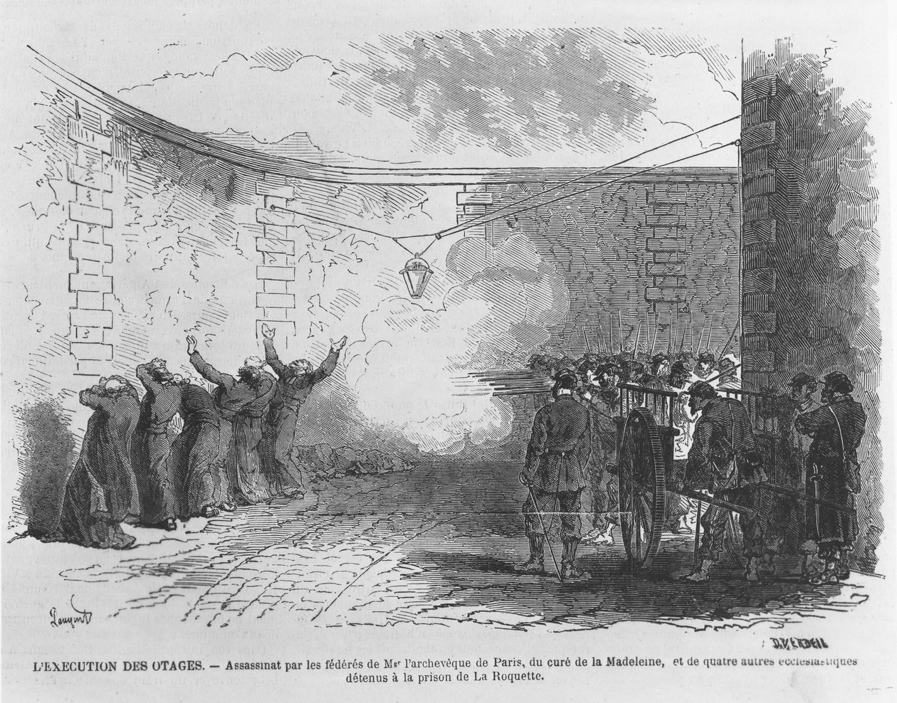 Exécution de Georges Darboy, 24 mars 1871 (gravure) - French School
