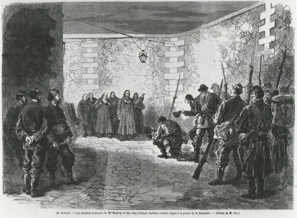 Exécution de Georges Darboy, 24 mars 1871 (gravure) - French School