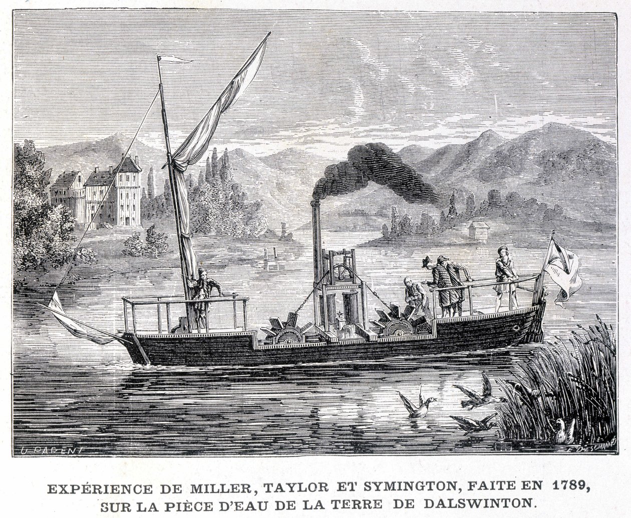 Expérience de Miller, Taylor et Symington, réalisée en 1789, sur le plan d