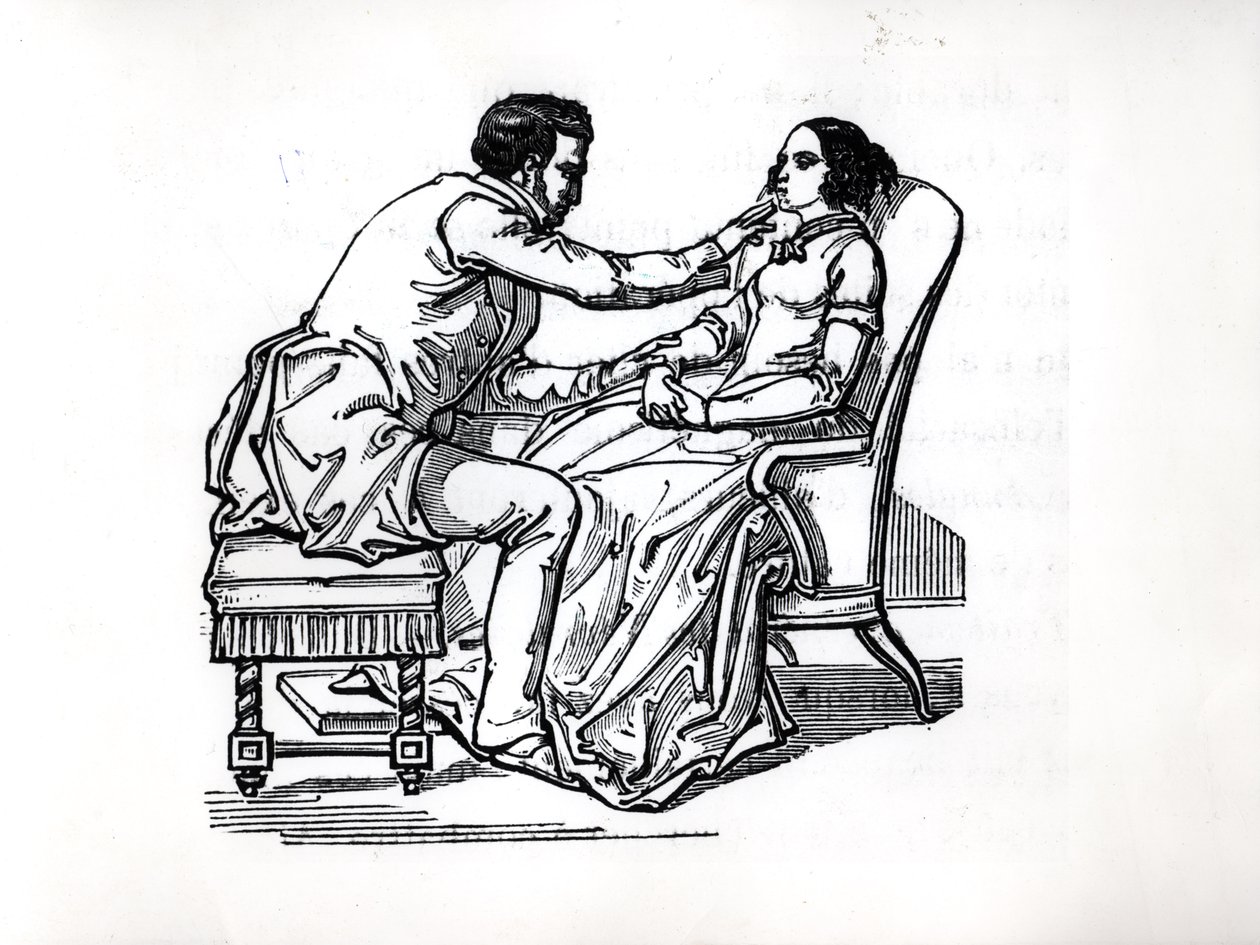 Expérience de magnétisme animal par Franz Anton Mesmer en 1784 - French School