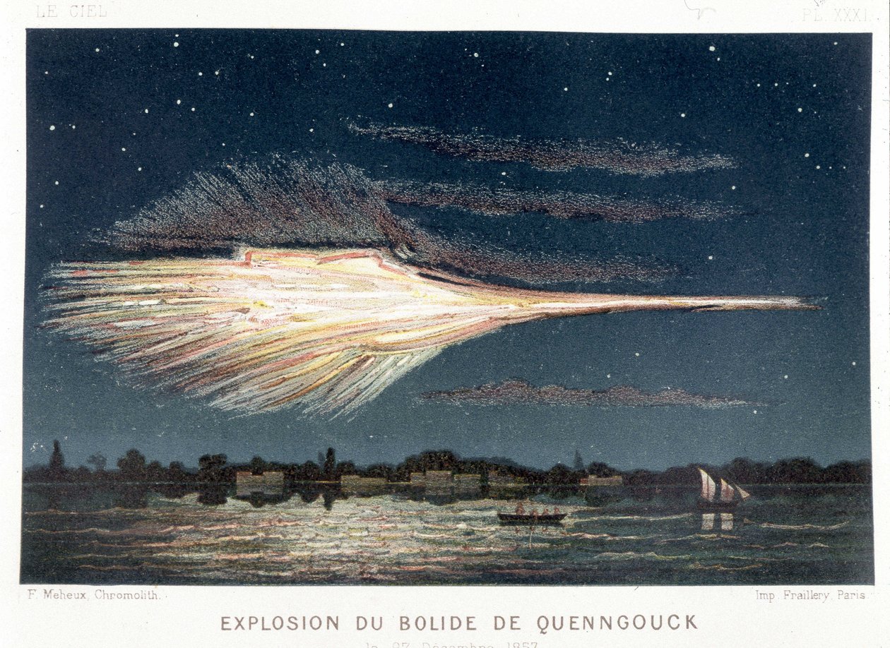 Explosion du bolide de Quenngouck (météorite) le 27 décembre 1857 - French School