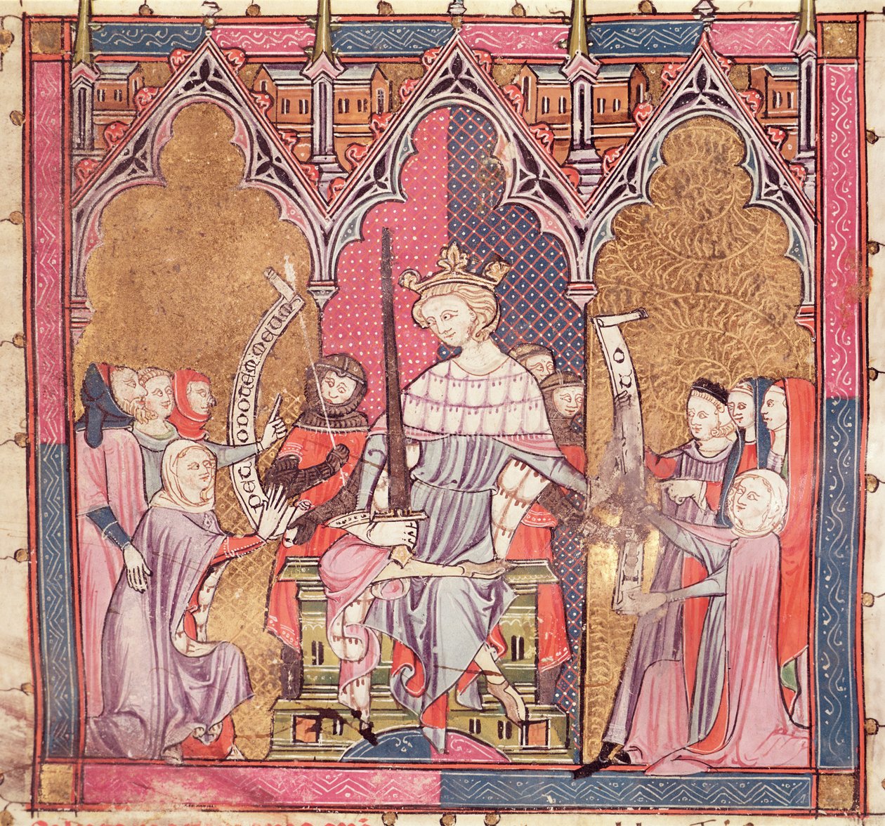 Le Roi rendant justice, de Justiniani in Fortiatum - French School