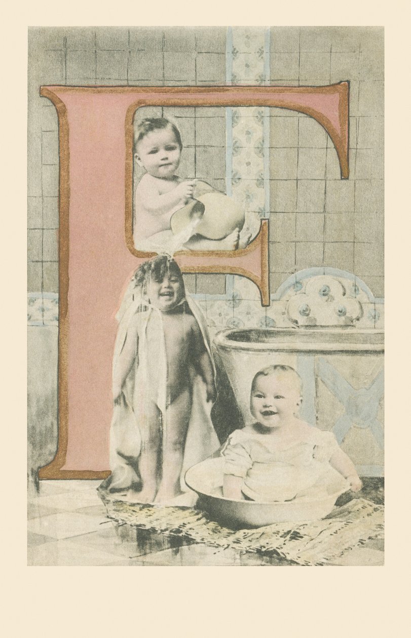 F: Trois bébés dans la salle de bain - French School