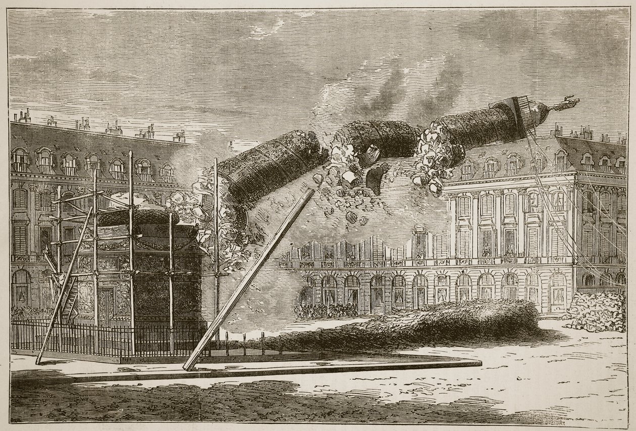 Chute de la colonne Vendôme, avril 1871, illustration de l