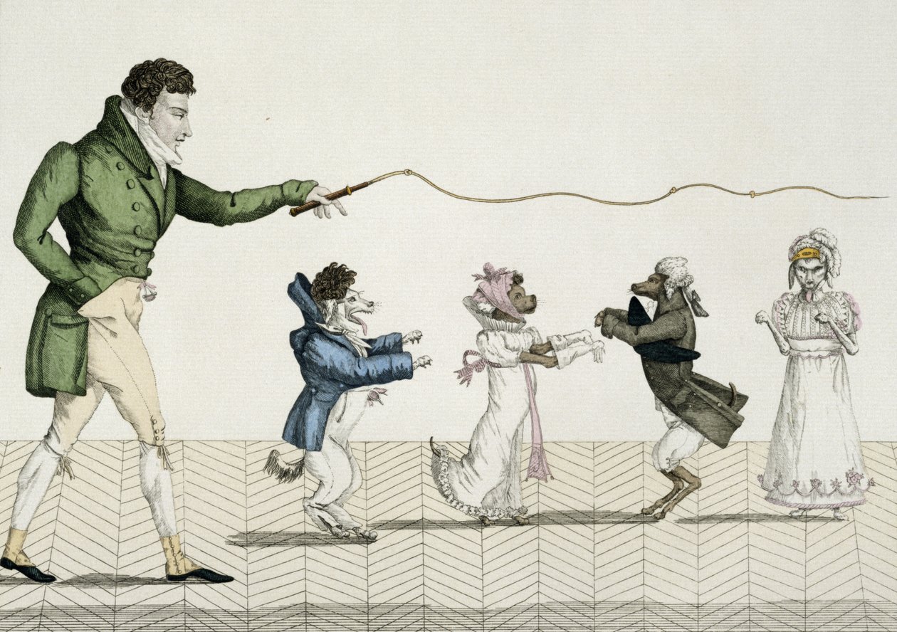 Chiens à la mode, planche 35 de Le Bon Genre, 1808 - French School