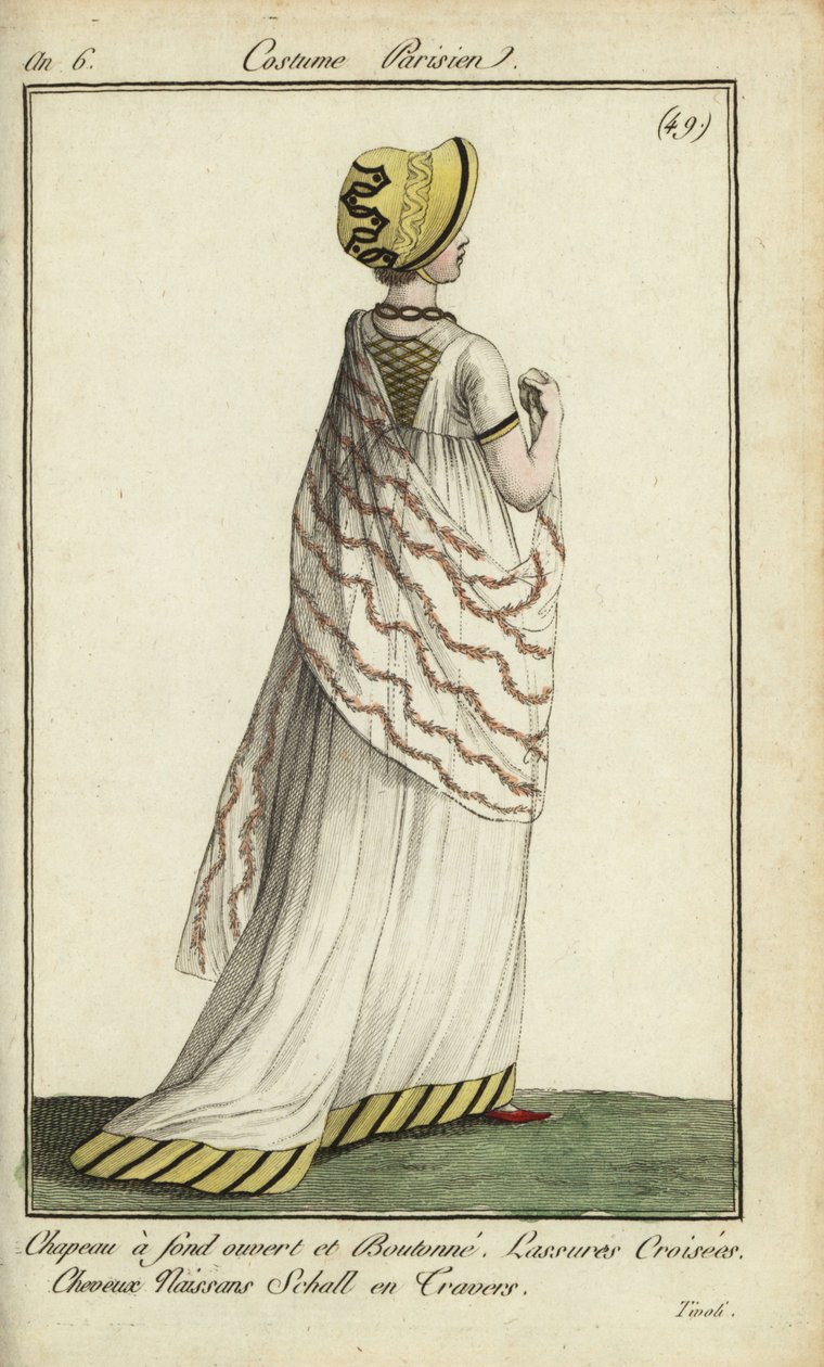 Femme à la mode aux jardins de Tivoli - French School