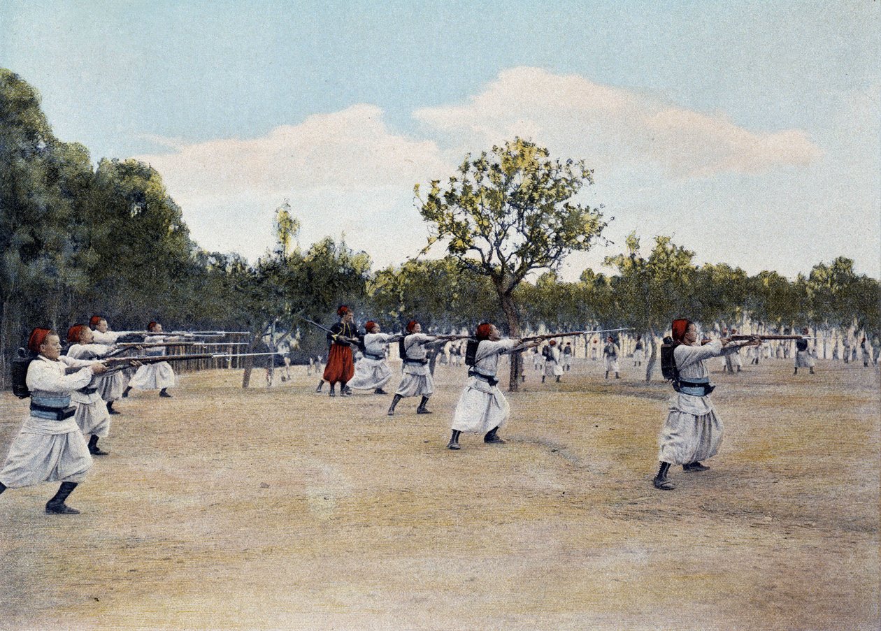 Escrime à la baïonnette - dans Album militaire - Zouaves - French School