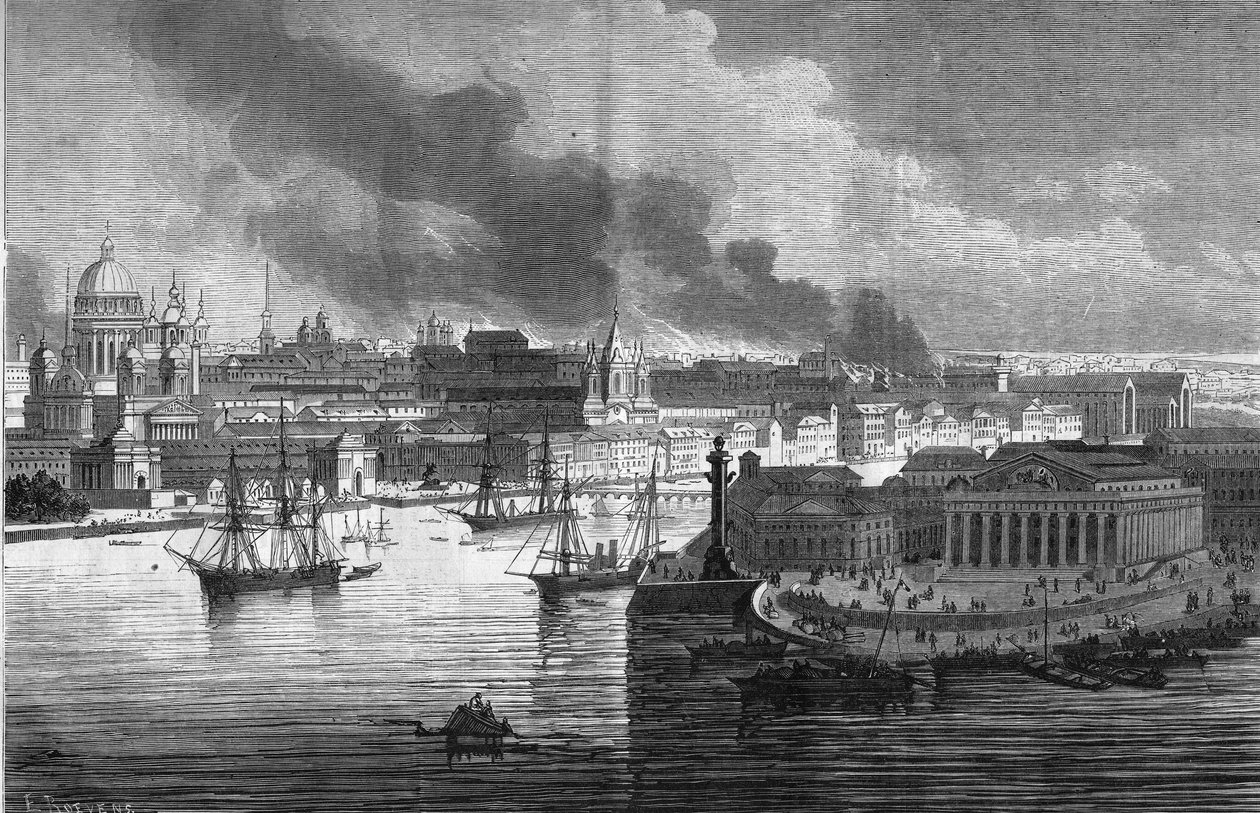 Incendie du quartier ministériel à Saint-Pétersbourg, Russie - French School