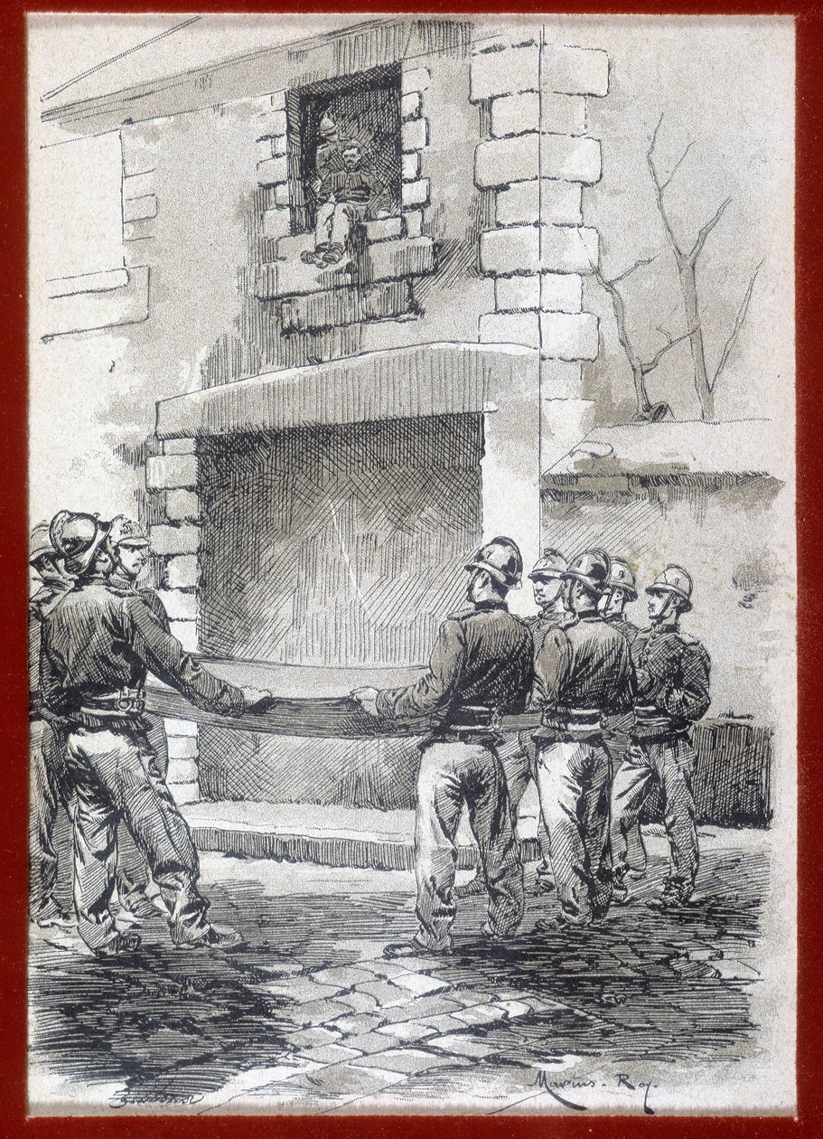 Pompiers, La couverture de sauvetage, début 19e siècle - French School