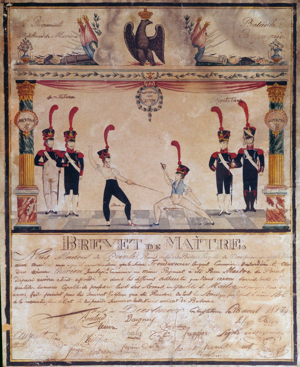 Premier Empire : Certificat de maître d