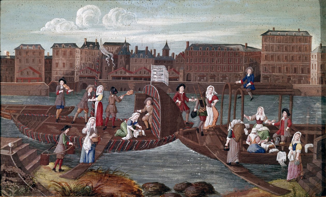 Poissons et lavande au dos. (détail) - French School