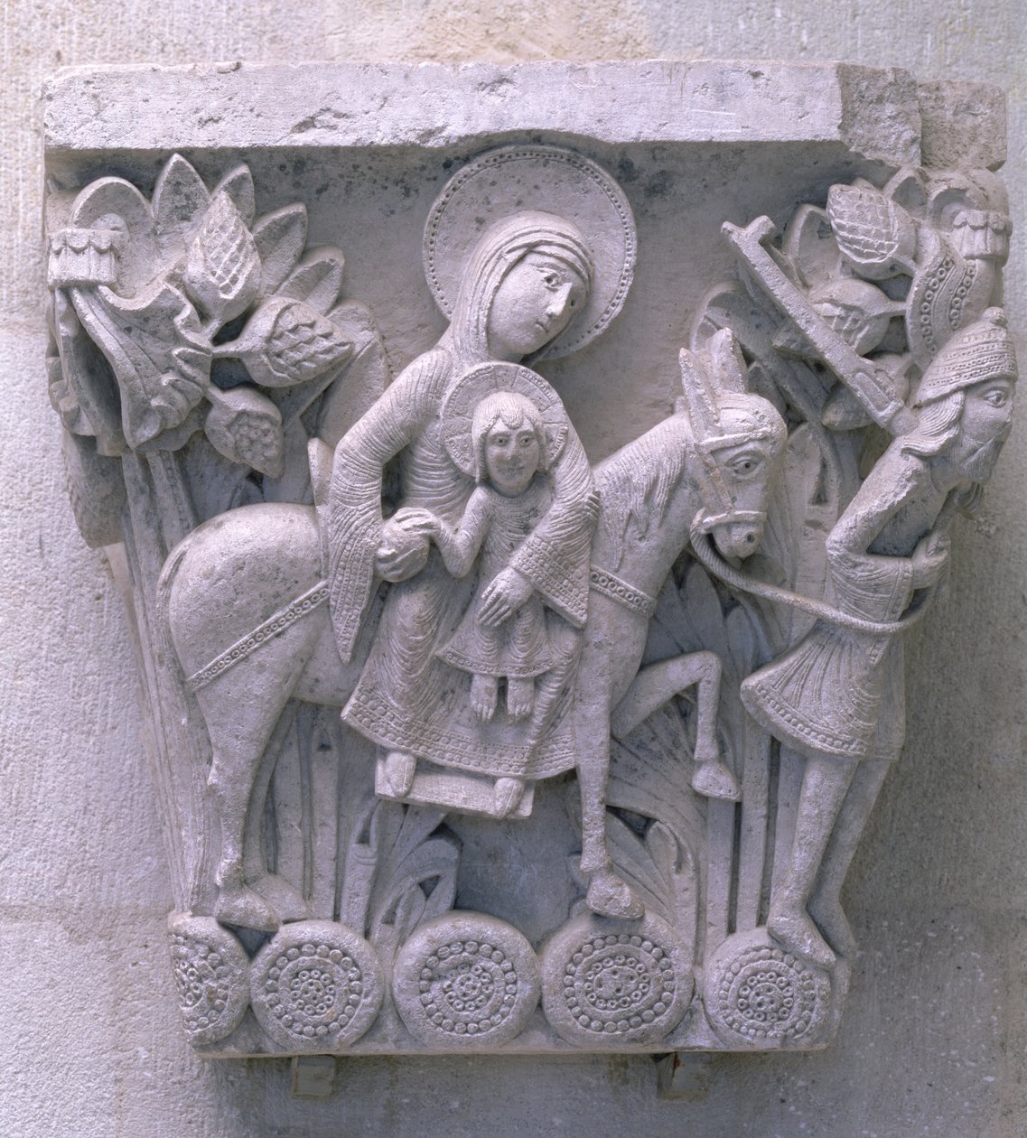 La Fuite en Égypte, chapiteau original de la nef de la cathédrale - French School