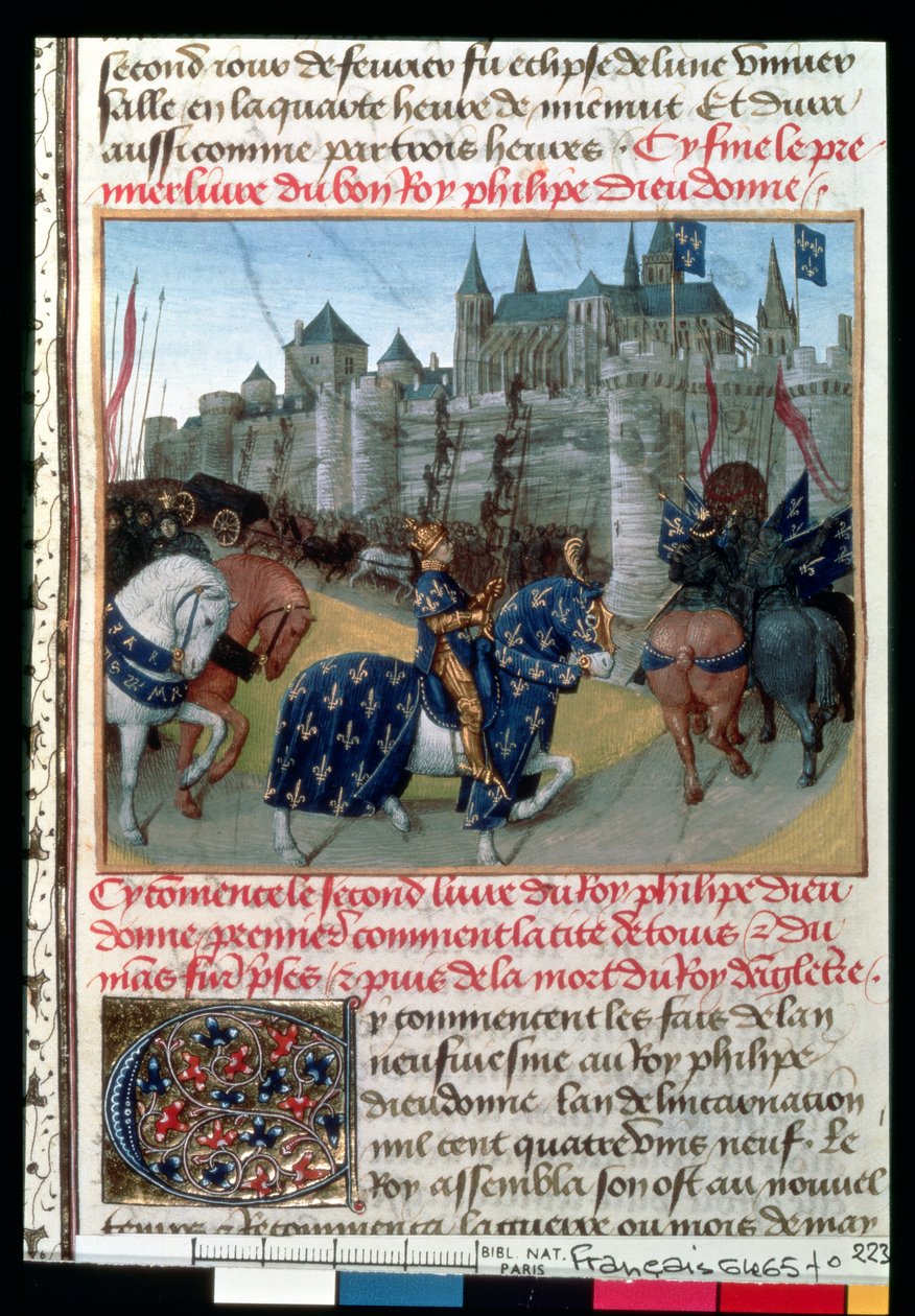 Prise de Tours par Philippe Auguste (1165-1223) roi de France en 1202 - French School
