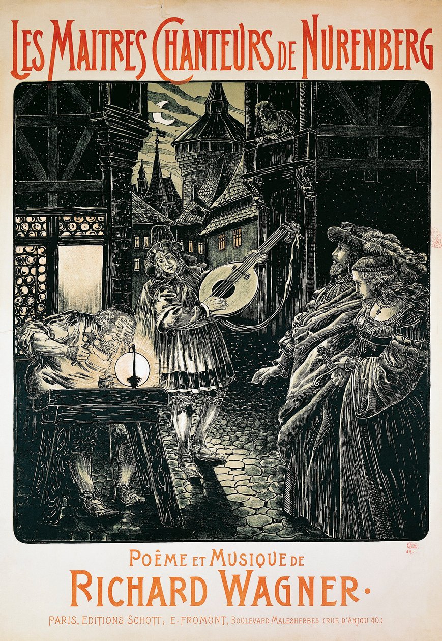 France, Paris, Affiche des Maîtres chanteurs de Nuremberg de Richard Wagner - French School