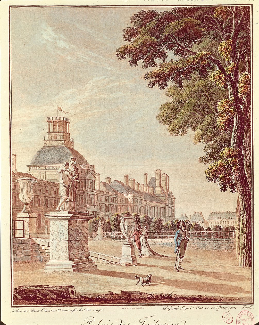 France, Paris, Palais des Tuileries, Gravure - French School