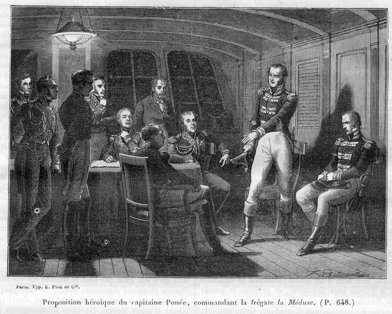 François Ponée II (1775-1863), le commandant de La Méduse, fidèle napoléonien, offre à l