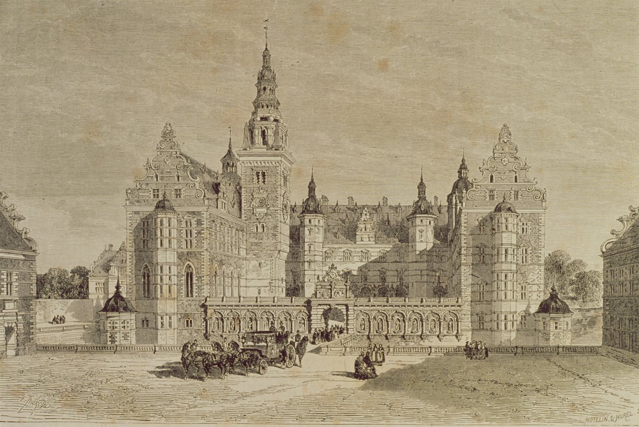 Château de Frederiksborg, Hillerod, Danemark, années 1850, de Le Tour du Monde, publié à Paris, années 1860 - French School