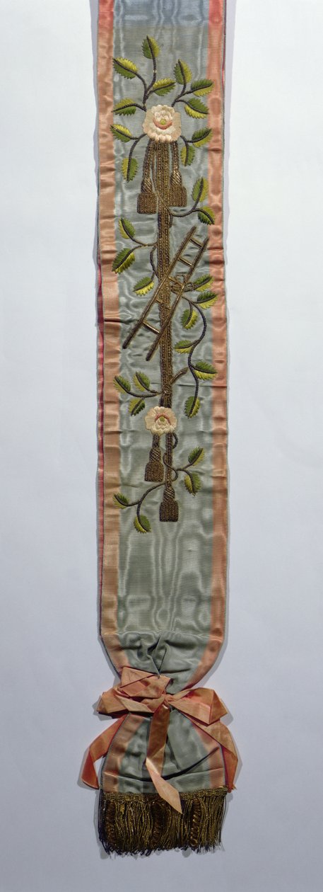 Écharpe de franc-maçon de la princesse Caroline Murat, milieu du XIXe siècle - French School