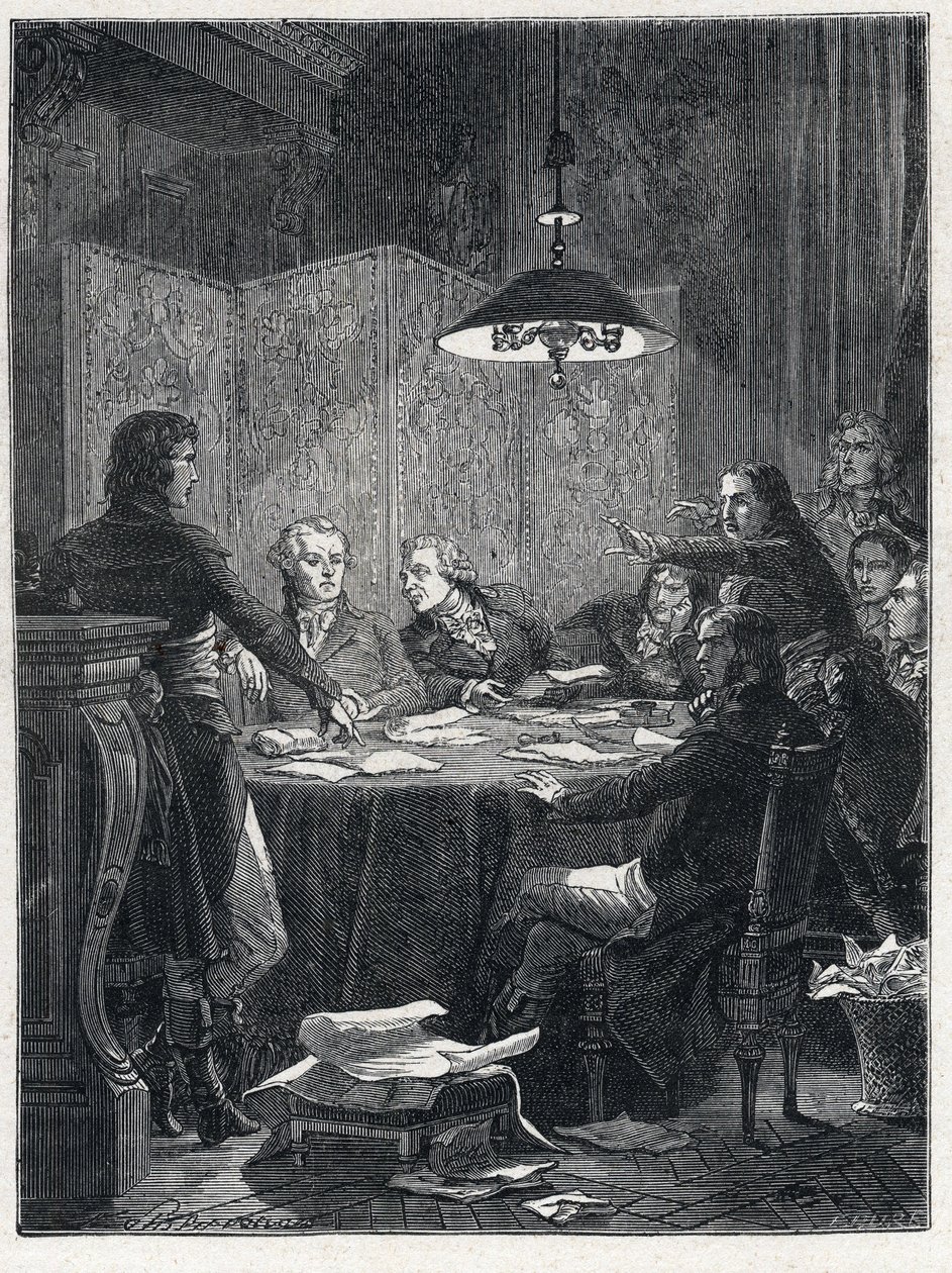 Révolution française : Réunion du Comité de Salut Public, un gouvernement révolutionnaire mis en place par la Convention nationale en 1793. - French School
