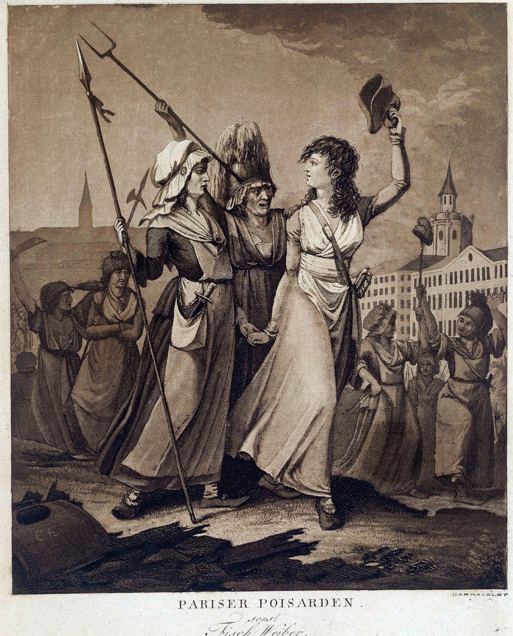 Révolution française : « Poissardes parisiennes » Gravure vers 1789 Paris, Musée Carnavalet - French School