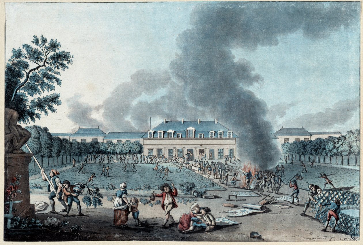 Révolution française : Pillage de la fabrication de papier peint de Réveillon - French School