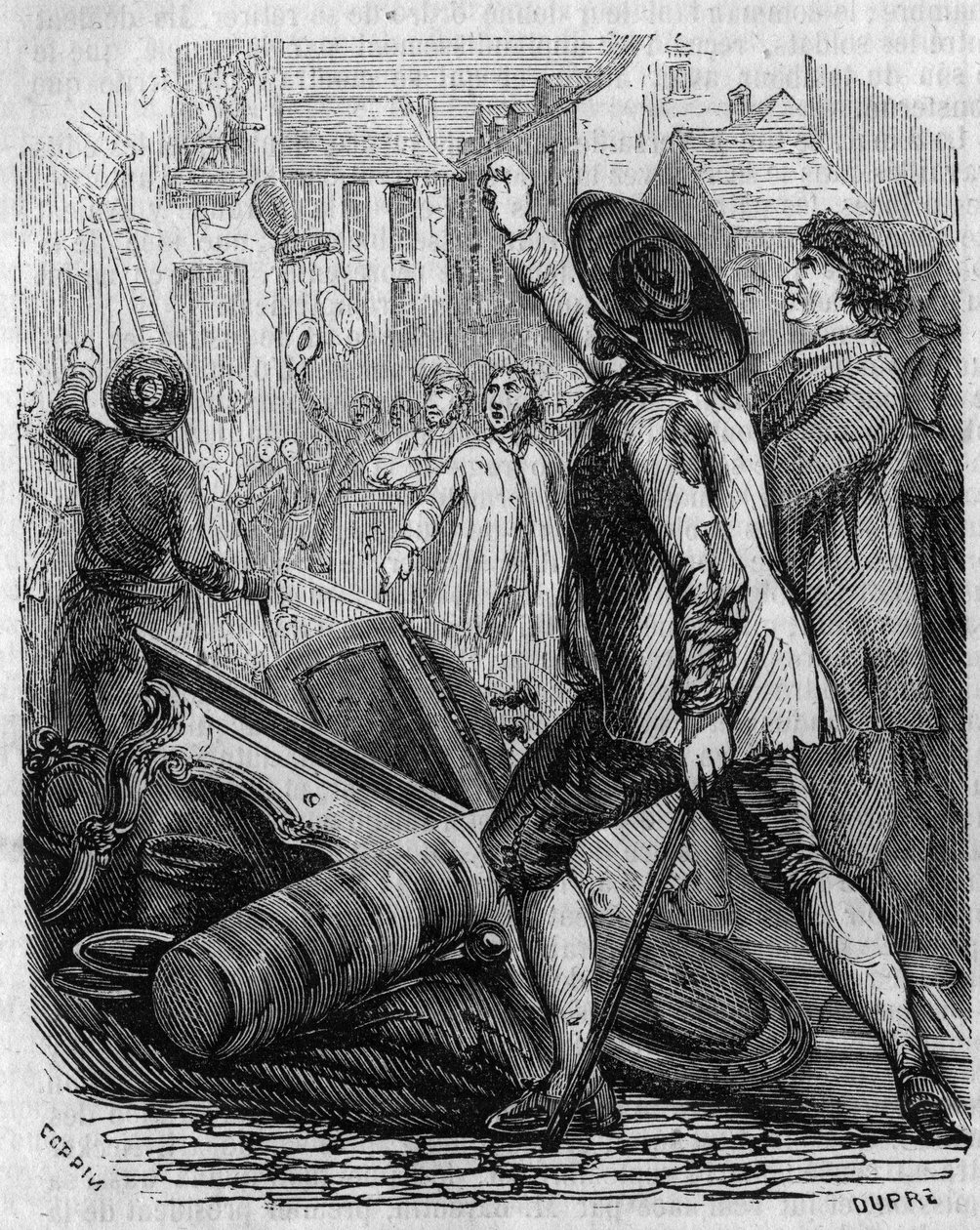Révolution française : Pillage de la fabrication de papier peint de Réveillon le 28 avril - French School