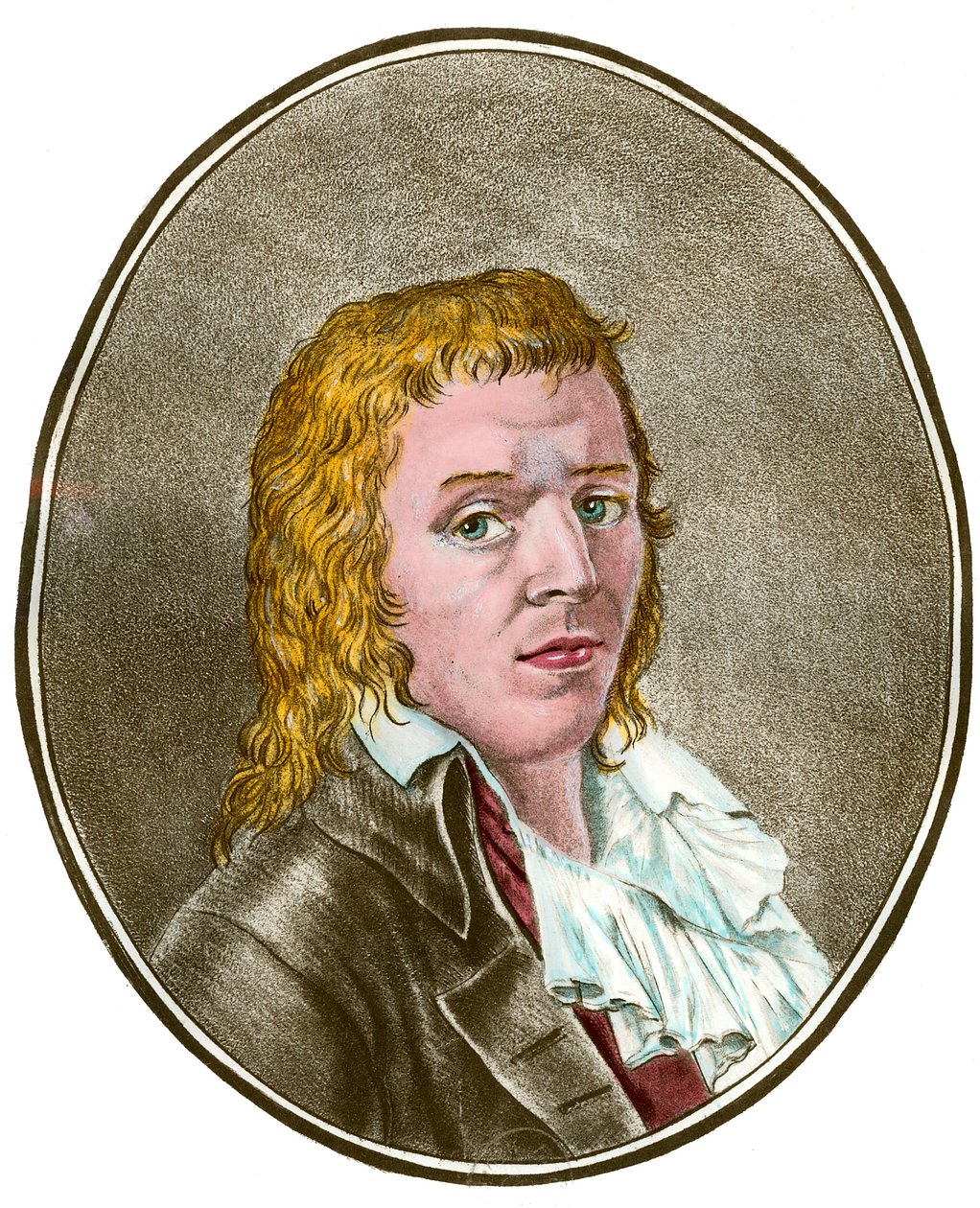 Révolution française : Portrait de François Babeuf dit Gracchus (1760-1797) révolutionnaire. Gravure du 18ème siècle. Collection privée - French School