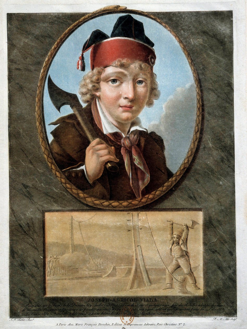 Révolution française : portrait du jeune Joseph Agricol Viala (1780-1793) qui a participé à l