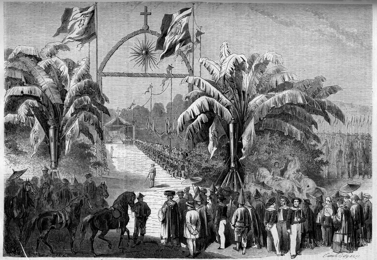 Colonisation française : Première messe catholique célébrée à Saïgon, Cochinchine - French School