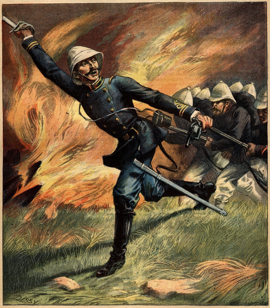 Officier français au Tonkin (Indochine) lors d