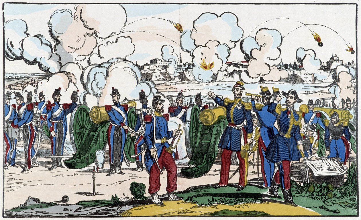 Les troupes françaises assiègent Rome pour la restauration du pouvoir du pape à Rome - French School