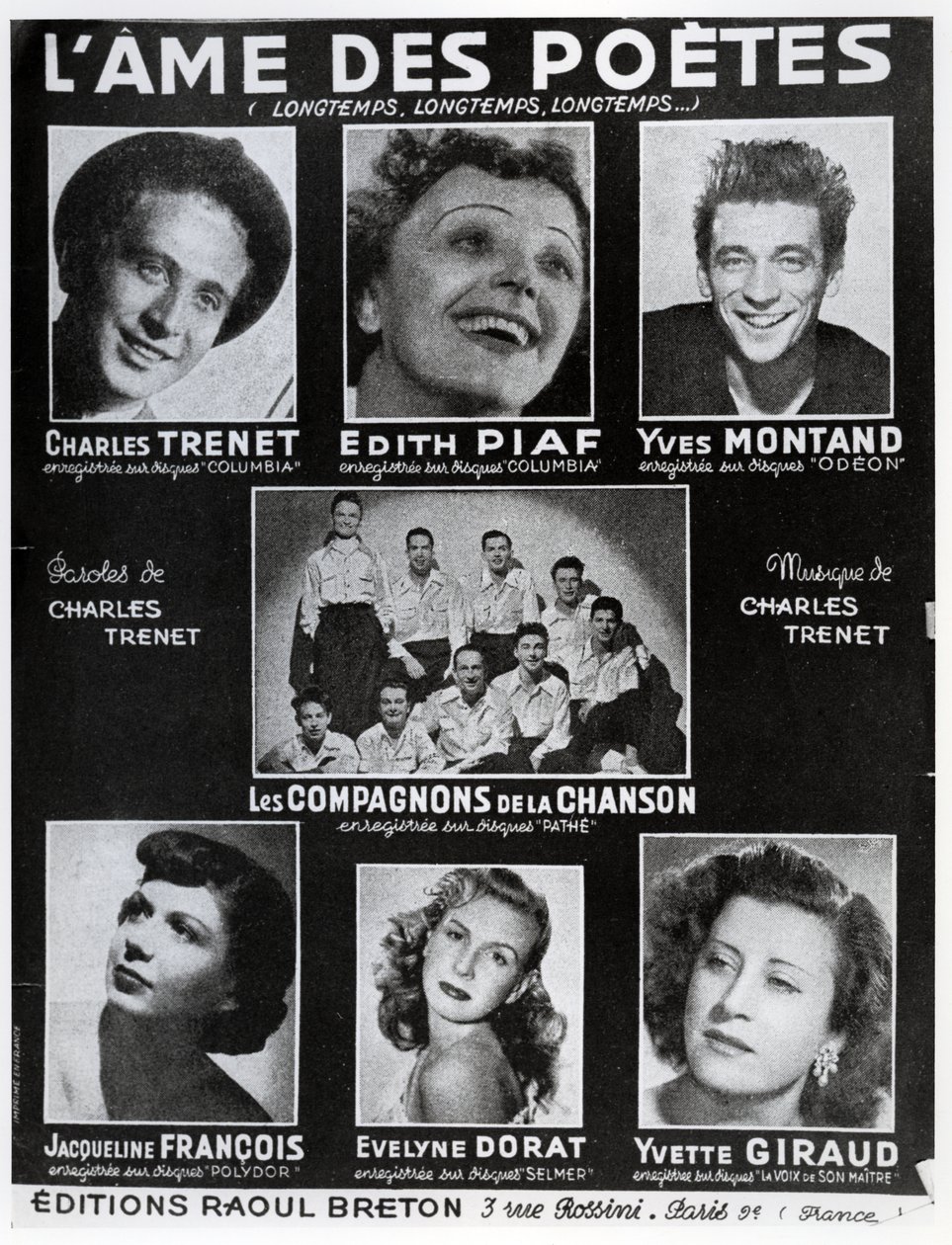 Couverture de la partition de la chanson L