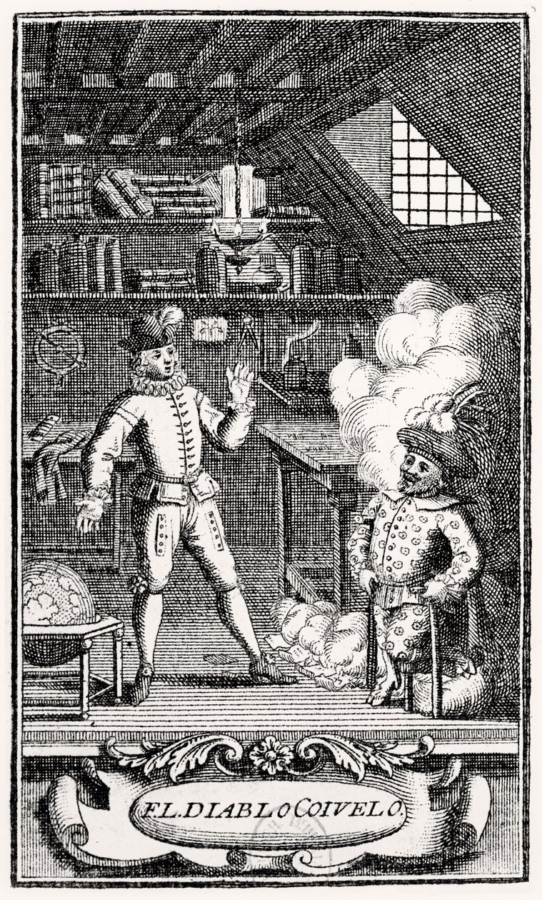 Frontispice par Dubercelle pour "Le Diable boiteux", c.1787 - French School