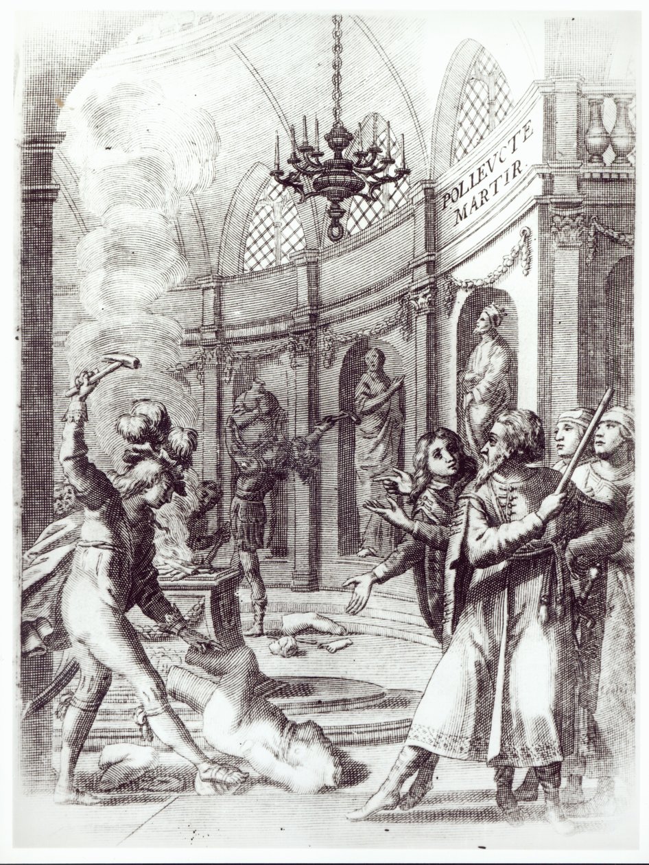 Frontispice pour Polyeucte par Pierre Corneille (1606-84) publié en 1643 - French School