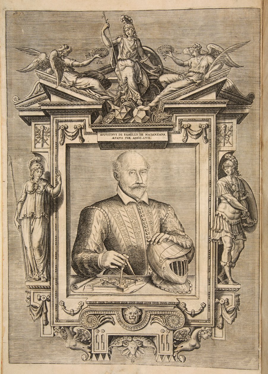 Frontispice, de Le Diverse Et Artificiose Machine Del Capitano Agostino Ramelli, pub. 1588 - French School