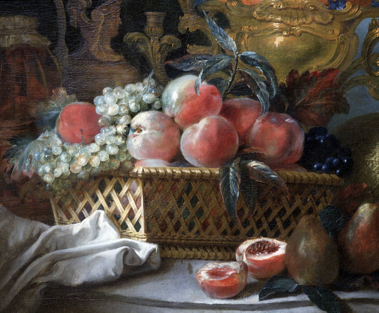 Vase de fruits et panier (détail). c.1770 - French School