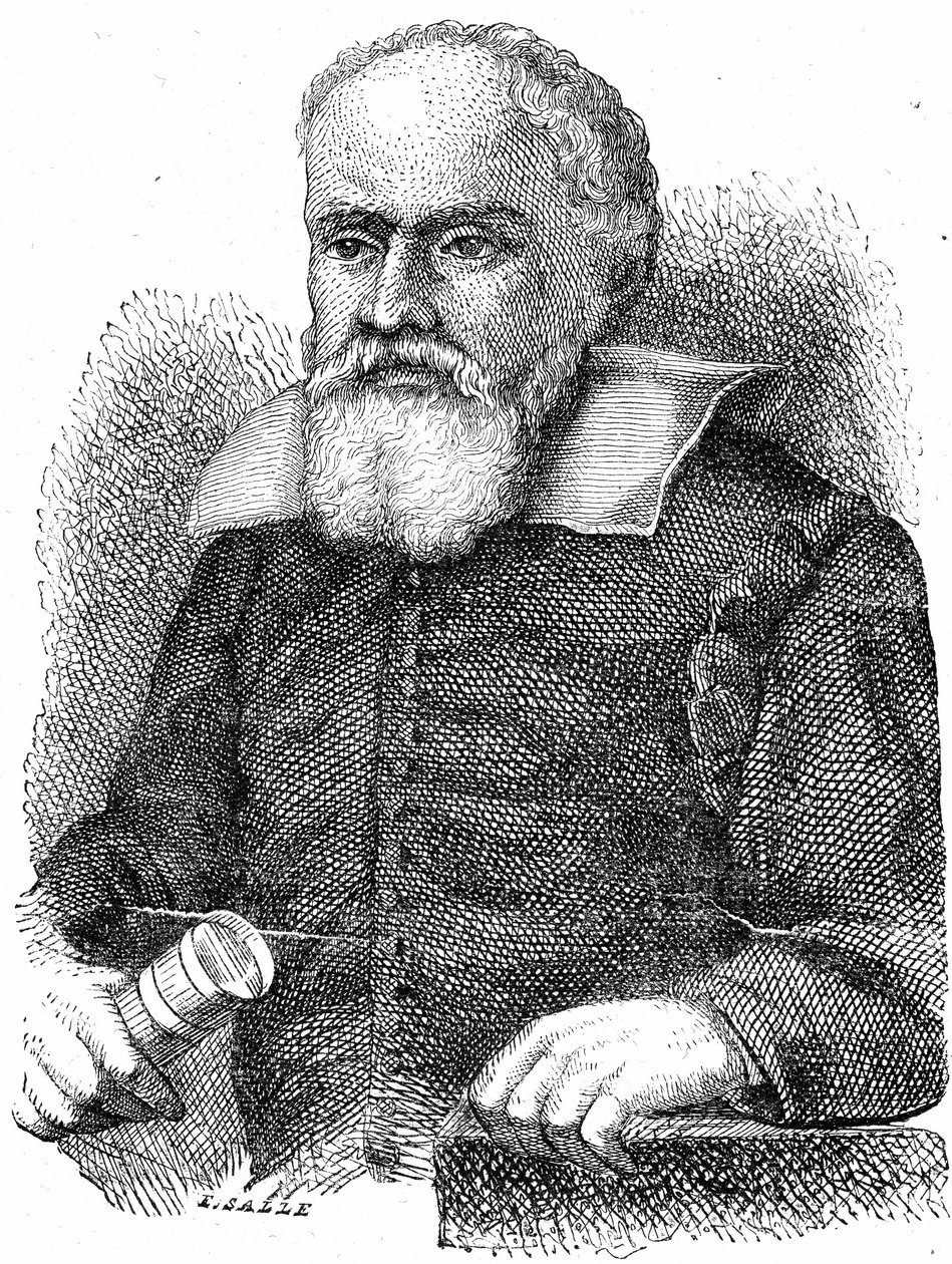 Galileo Galilei (1564-1642) (gravure) - French School