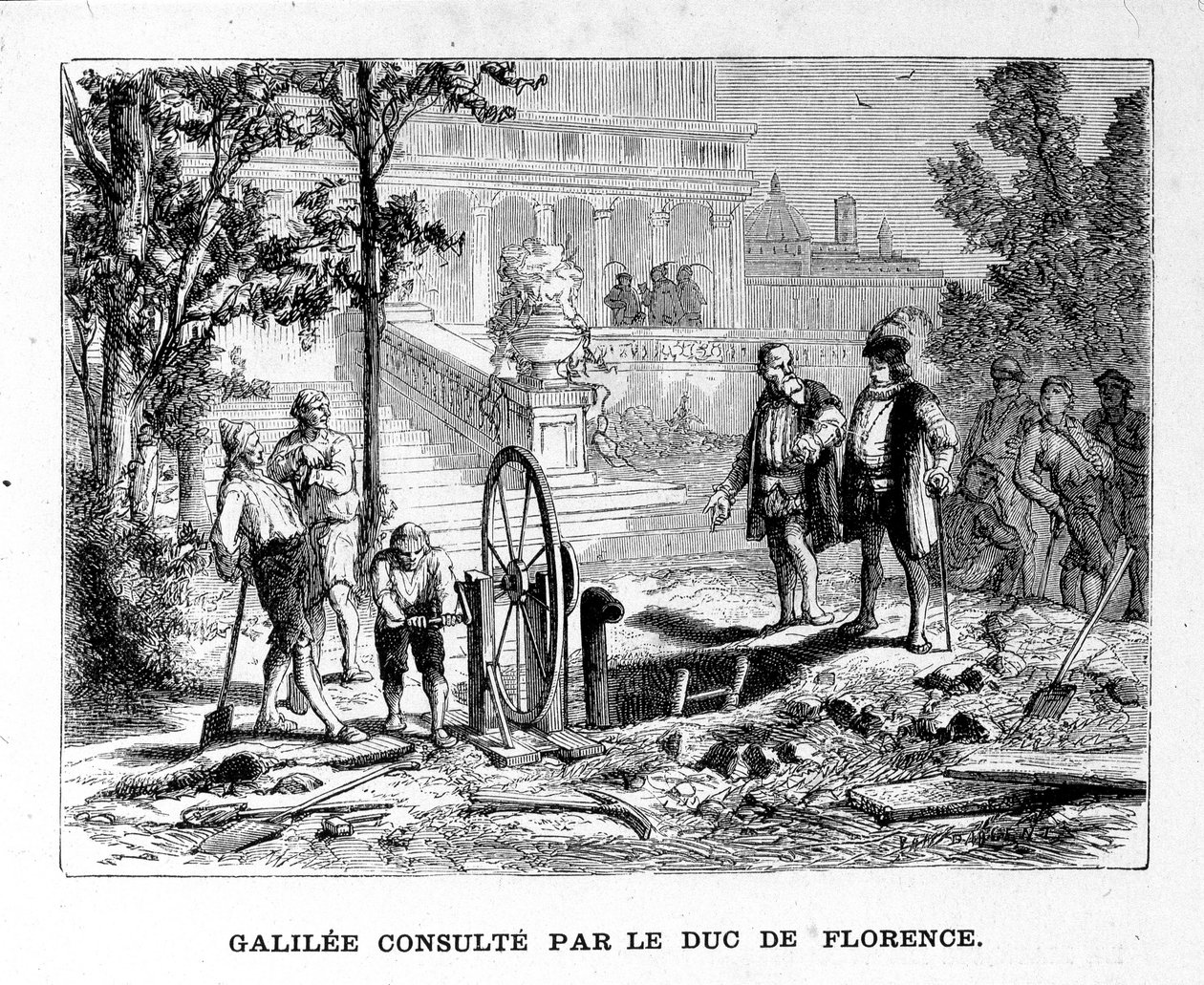 Galilée consulté par le duc de Florence - dans « Album de la Science ; savants illustres ; Grandes découvertes » 1896 - French School
