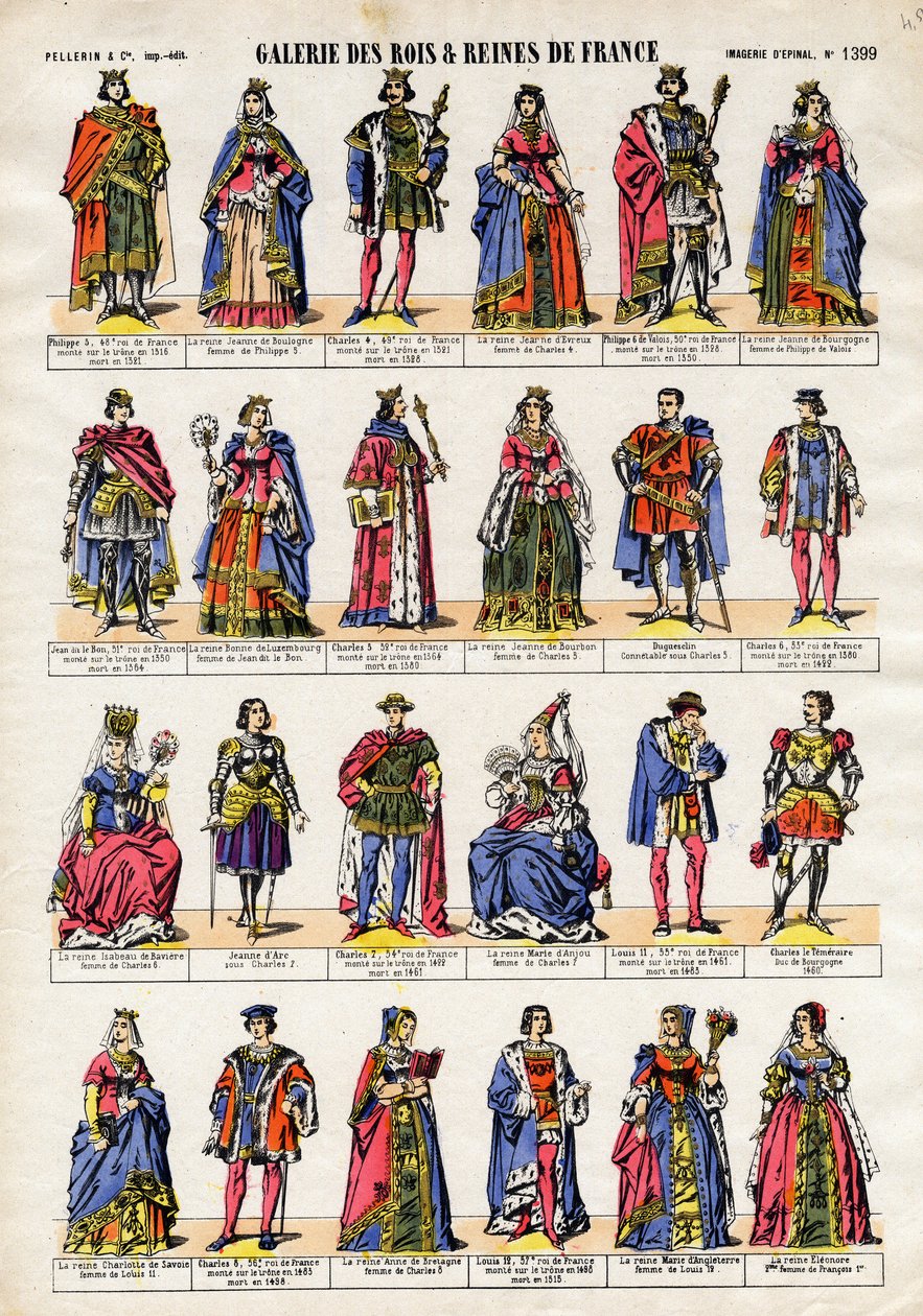 Galerie des rois et reines de France de Philippe V à la reine Éléonore. - French School