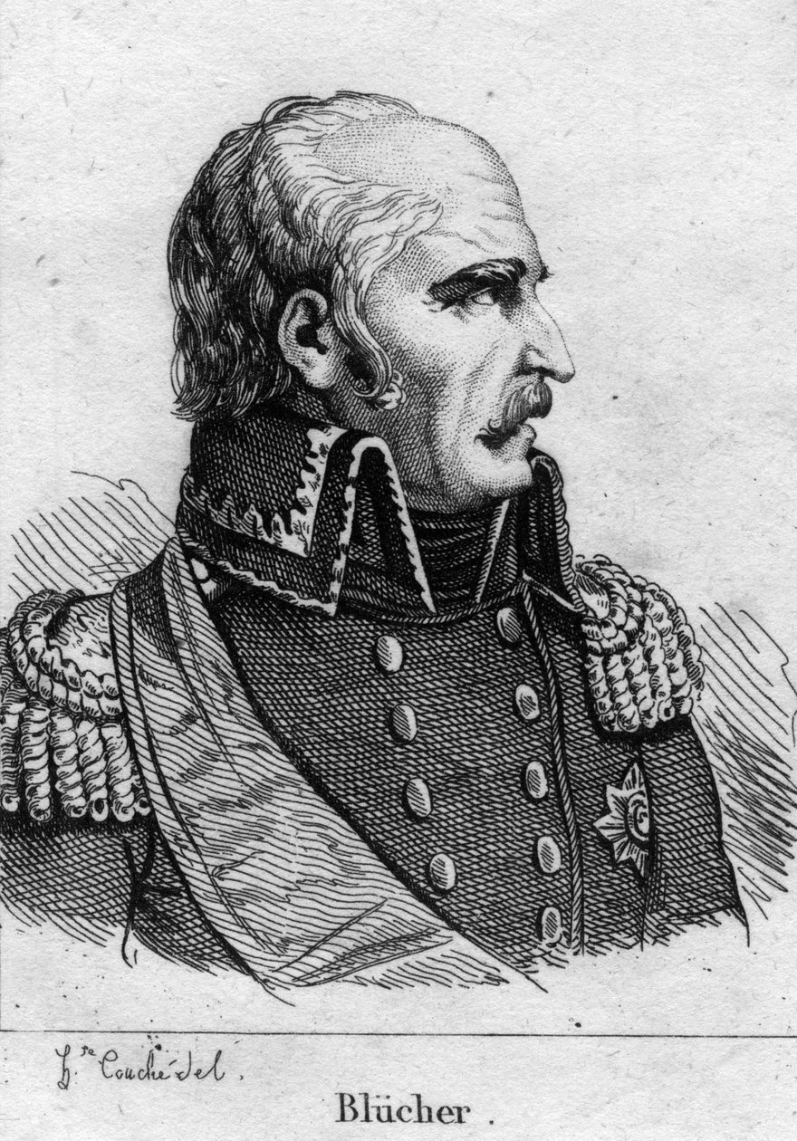 Gebhard Leberecht, prince Blücher von Wahlstatt (1742-1819), maréchal prussien. Gravure du XIXe siècle. - French School