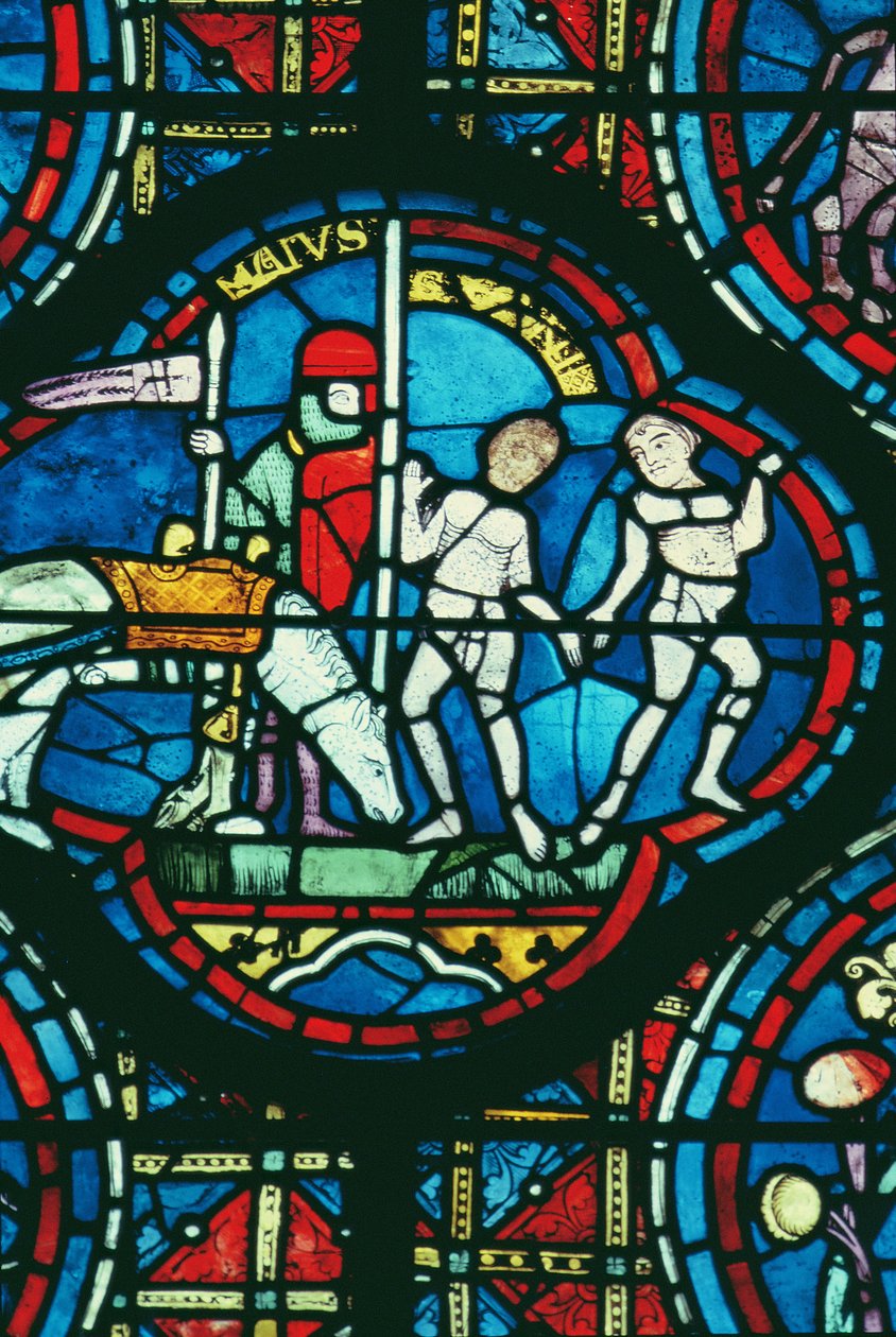 Gémeaux et mai, de la fenêtre du zodiaque, XIIIe siècle - French School