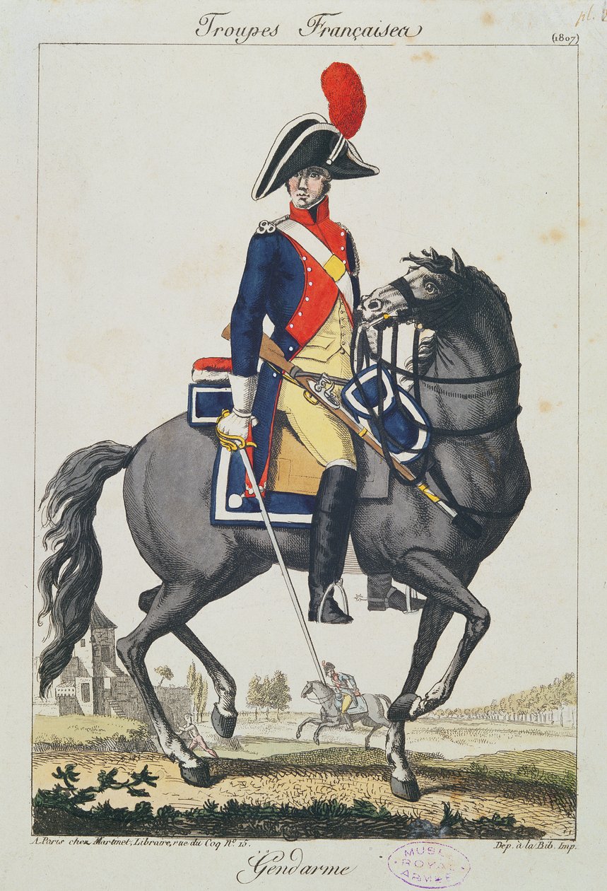 Gendarme monté sur un cheval, 1807 - French School